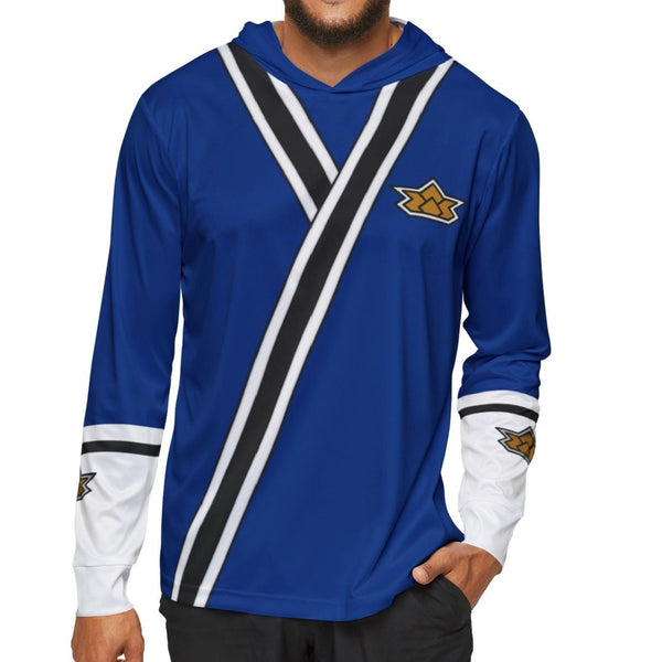 Shinkenger Blue Hoodie (Full Print) Super Sentai T Shirt Custom Graphic Art Cosplay Shirts Power Rangers Samurai Retro Vintage 90s Tee