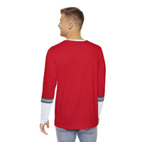 ToQger Red Long Sleeve Shirt (Full Print) Super Sentai T Shirt Custom Graphic Art Cosplay Shirts Power Rangers Retro Vintage 90s Tee