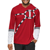 ToQger Red Hoodie (Full Print) Super Sentai T Shirt Custom Graphic Art Cosplay Shirts Power Rangers Retro Vintage 90s Tee