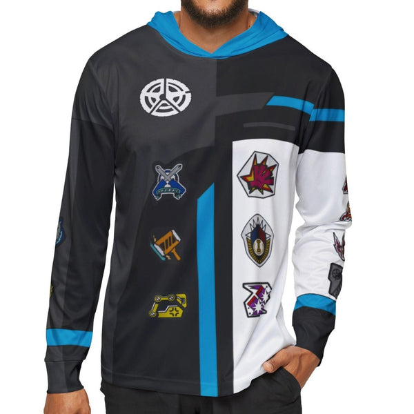 Boonboomger Black Champion Hoodie (Full Print) Super Sentai T Shirt Custom Graphic Art Cosplay Shirts Power Rangers Retro Vintage 90s Tee