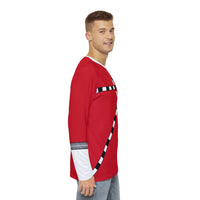 ToQger Red Long Sleeve Shirt (Full Print) Super Sentai T Shirt Custom Graphic Art Cosplay Shirts Power Rangers Retro Vintage 90s Tee