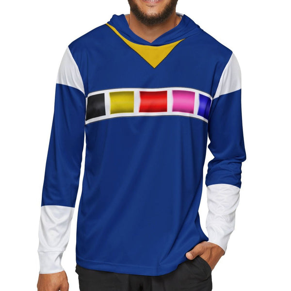 Megaranger blue Hoodie (Full Print) Super Sentai T Shirt Custom Graphic Art Cosplay Shirts Power Rangers Retro Vintage 90s Tee