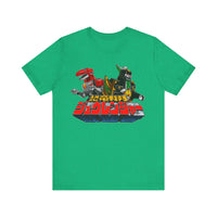 Zyurangers Red Green Mechas Super Sentai T Shirt Custom Graphic Art Cosplay Shirts Power Rangers Retro Vintage 90s Tee