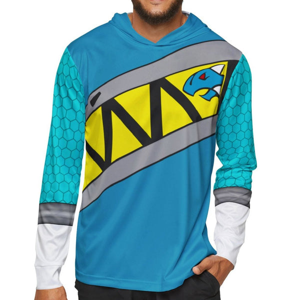 Kyoryuger Aqua Hoodie (Full Print) Super Sentai T Shirt Custom Graphic Art Cosplay Shirts Power Rangers Retro Vintage 90s Tee