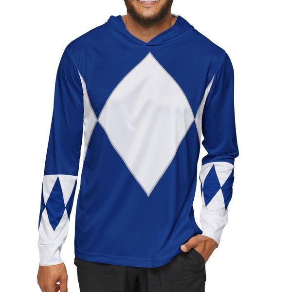 Zyuranger Blue Hoodie (Full Print) Super Sentai T Shirt Custom Graphic Art Cosplay Shirts Power Rangers Retro Vintage 90s Tee