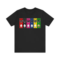 MMPR Colors Super Sentai T Shirt Custom Graphic Art Cosplay Shirts Power Rangers Retro Vintage 90s Tee