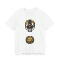MMPR White Ranger Helmet Super Sentai T Shirt Custom Graphic Art Cosplay Shirts Power Rangers Retro Vintage 90s Tee