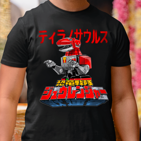 Zyuranger Tyrannosaurus Super Sentai T Shirt Custom Graphic Art Cosplay Shirts Power Rangers Retro Vintage 90s Tee