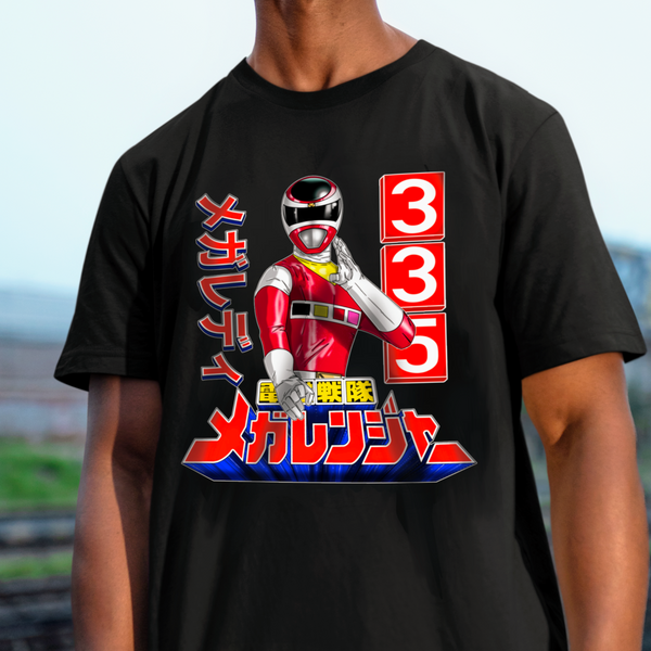Megaranger Red Super Sentai T Shirt Custom Graphic Art Cosplay Shirts Power Rangers Retro Vintage 90s Tee