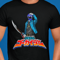 Gokaiger Gokai Blue Roll Call  Super Sentai T Shirt Custom Graphic Art Cosplay Shirts Power Rangers Retro Vintage 90s Tee