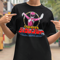 Pink Zyuranger Super Sentai T Shirt Custom Graphic Art Cosplay Shirts Power Rangers Retro Vintage 90s Tee