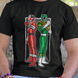 BFF Rangers Super Sentai T Shirt Custom Graphic Art Cosplay Shirts Green Ranger Power Rangers Retro Vintage 90s Tee