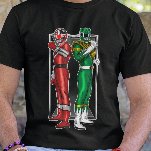 BFF Rangers Super Sentai T Shirt Custom Graphic Art Cosplay Shirts Green Ranger Power Rangers Retro Vintage 90s Tee