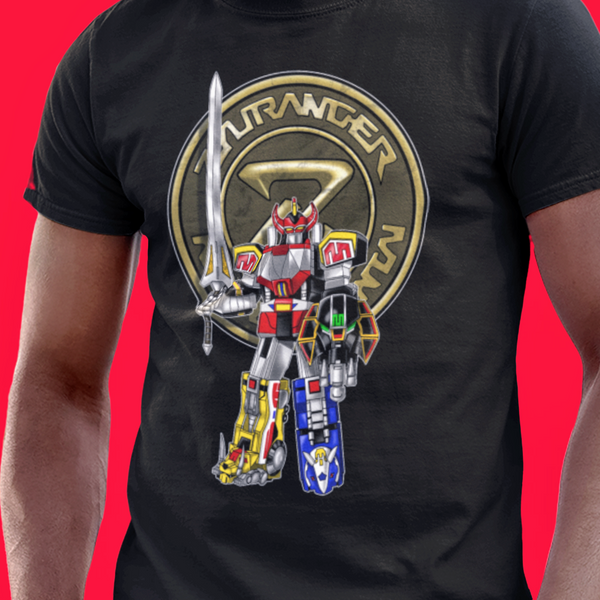 Zyurangers Mecha Super Sentai T Shirt Custom Graphic Art Cosplay Shirts Power Rangers Retro Vintage 90s Tee