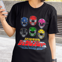 Zyuranger Helmets Super Sentai T Shirt Custom Graphic Art Cosplay Shirts Power Rangers Retro Vintage 90s Tee