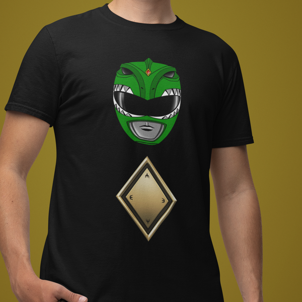 MMPR Green Helmet Super Sentai T Shirt Custom Graphic Art Cosplay Shirts Power Rangers Retro Vintage 90s Tee