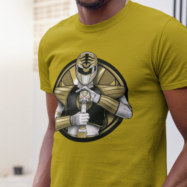 MMPR White Ranger Super Sentai T Shirt Custom Graphic Art Cosplay Shirts Power Rangers Retro Vintage 90s Tee