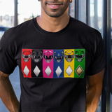 MMPR Colors Super Sentai T Shirt Custom Graphic Art Cosplay Shirts Power Rangers Retro Vintage 90s Tee