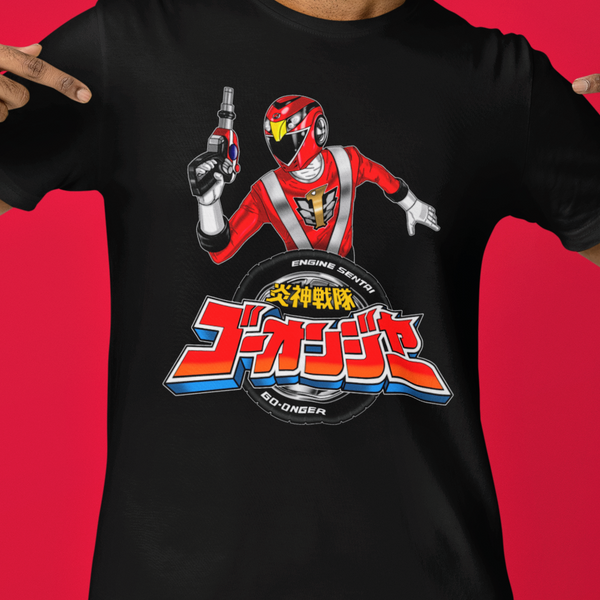 Go-Onger Go On Red Super Sentai T Shirt Custom Graphic Art Cosplay Shirts Power Rangers Retro Vintage 90s Tee