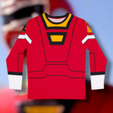 Carranger Red Racer Long Sleeve Shirt (Full Print) Custom Graphic Art Cosplay Shirts Rangers Retro Vintage 90s