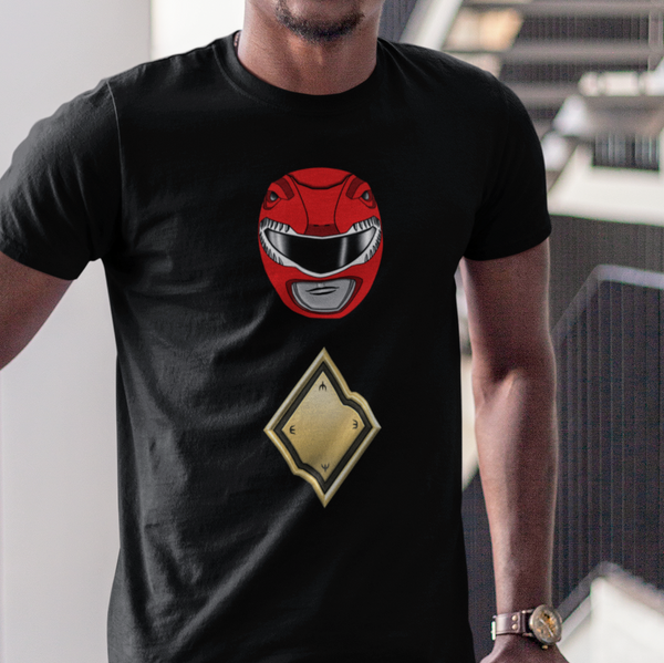 MMPR Red Dragon Shield Super Sentai T Shirt Custom Graphic Art Cosplay Shirts Power Rangers Retro Vintage 90s Tee
