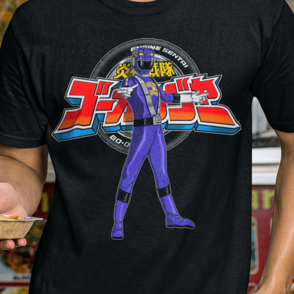 Go-Onger Go On Blue Super Sentai T Shirt Custom Graphic Art Cosplay Shirts Power Rangers Retro Vintage 90s Tee