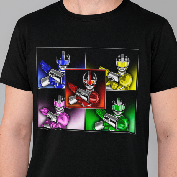 Time For TimeForce Super Sentai T Shirt Custom Graphic Art Cosplay Shirts Power Rangers Retro Vintage 90s Tee