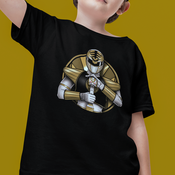 Kids White Ranger Super Sentai T Shirt Custom Graphic Art Cosplay Shirts Power Rangers Retro Vintage 90s Tee