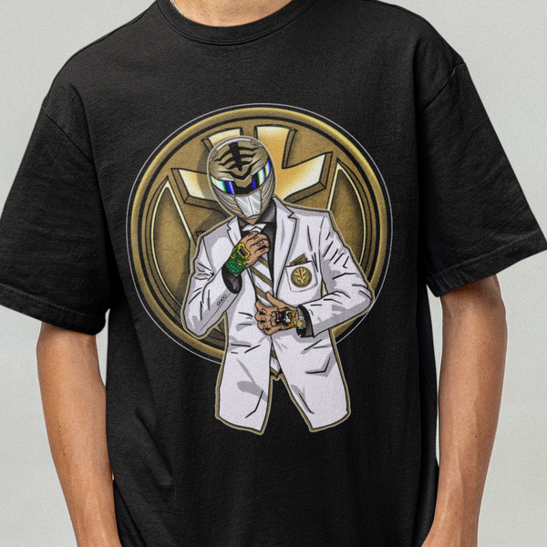 MMPR JDF OG White Ranger  Super Sentai T Shirt Custom Graphic Art Cosplay Shirts Power Rangers Retro Vintage 90s Tee