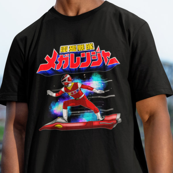 Megaranger Red Super Sentai T Shirt Custom Graphic Art Cosplay Shirts Power Rangers Retro Vintage 90s Tee