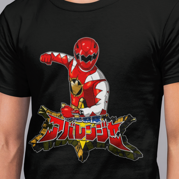 Abaranger Red Super Sentai T Shirt Custom Graphic Art Cosplay Shirts Power Rangers Retro Vintage 90s Tee