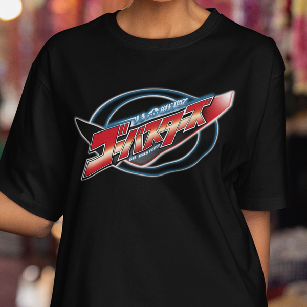 Go Busters Logo  Super Sentai T Shirt Custom Graphic Art Cosplay Shirts Power Rangers Retro Vintage 90s Tee