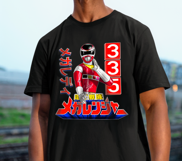 Megaranger Red XL Super Sentai T Shirt Custom Graphic Art Cosplay Shirts Power Rangers Retro Vintage 90s Tee
