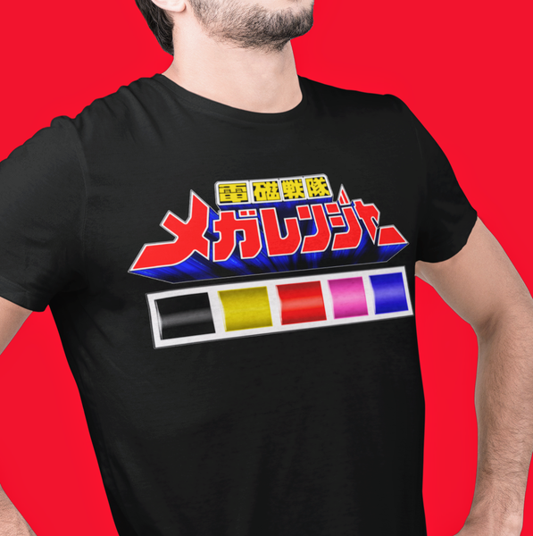 Megaranger Super Sentai T Shirt Custom Graphic Art Cosplay Shirts Power Rangers Retro Vintage 90s Tee