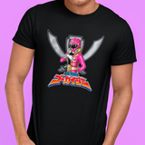 Gokaiger PInk Roll Call Super Sentai T Shirt Custom Graphic Art Cosplay Shirts Power Rangers Retro Vintage 90s Tee