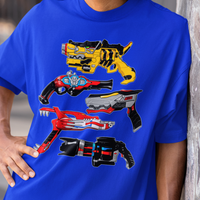 Sentai Blasters Super Sentai T Shirt Custom Graphic Art Cosplay Shirts Power Rangers Retro Vintage 90s Tee