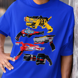 Sentai Blasters Super Sentai T Shirt Custom Graphic Art Cosplay Shirts Power Rangers Retro Vintage 90s Tee