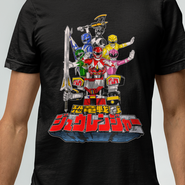 Zyuranger Super Sentai T Shirt Custom Graphic Art Cosplay Shirts Power Rangers Retro Vintage 90s Tee
