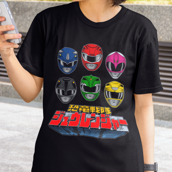 Zyuranger Helmet XL Super Sentai T Shirt Custom Graphic Art Cosplay Shirts Power Rangers Retro Vintage 90s Tee