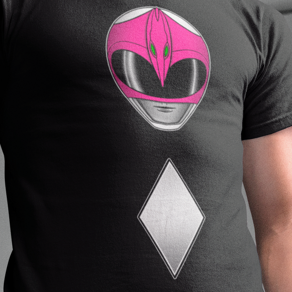 MMPR Pink Helmet Super Sentai T Shirt Custom Graphic Art Cosplay Shirts Power Rangers Retro Vintage 90s Tee