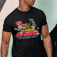 Zyurangers Red Green Mechas Super Sentai T Shirt Custom Graphic Art Cosplay Shirts Power Rangers Retro Vintage 90s Tee