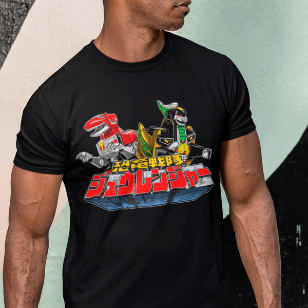 Zyurangers Red Green Mechas Super Sentai T Shirt Custom Graphic Art Cosplay Shirts Power Rangers Retro Vintage 90s Tee