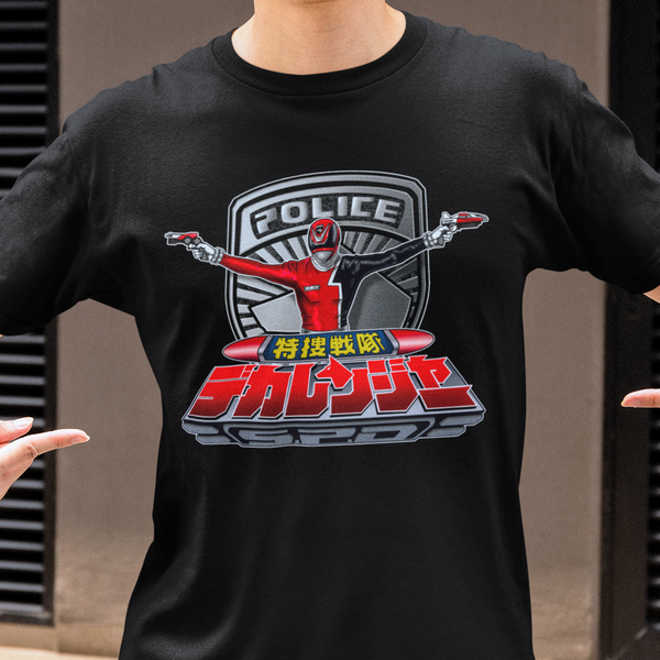 Dekaranger DekaRed Super Sentai T Shirt Custom Graphic Art Cosplay Shirts Power Rangers Retro Vintage 90s Tee