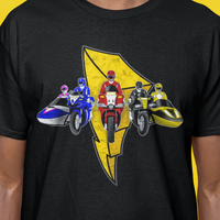 Battle Bikes Vintage Style Super Sentai T Shirt Custom Graphic Art Cosplay Shirts Power Rangers Retro  90s Tee