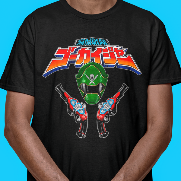 Gokaiger Green Super Sentai T Shirt Custom Graphic Art Cosplay Shirts Power Rangers Retro Vintage 90s Tee