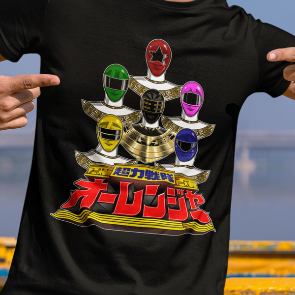Ohranger Team Super Sentai T Shirt Custom Graphic Art Cosplay Shirts Power Rangers Retro Vintage 90s Tee