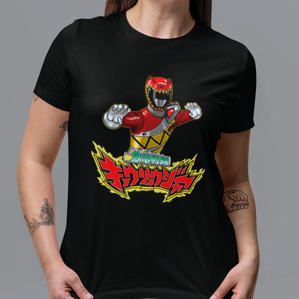 Kyoryuger Red Ranger Super Sentai T Shirt Custom Graphic Art Cosplay Shirts Power Rangers Retro Vintage 90s Tee